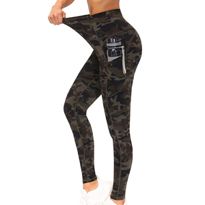 Leggings de yoga pour femmes, tricotés sur mesure, taille mi-haute, antibactériens, avec poches latérales, respirants et ajustés - Product Image 2