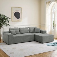 Canapé modulaire prêt pour l'e-commerce, en boîte, canapé d'angle compressé, emballé sous vide, mousse haute densité, usine de meubles OEM