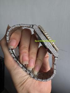 Montre automatique mécanique 41 mm avec diamants Moissanite pour hommes et femmes, style Iced Out D VVS, analogique, cadeau idéal pour les fans de Hip Hop et rappeurs - Product Image 5