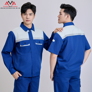 เสื้อทำงานแบบมองเห็นได้ชัดเจนสำหรับทุกเพศ FMF แขนสั้น ผลิตจากโพลีเอไมด์ ชุดยูนิฟอร์มนิรภัย แถบสะท้อนแสง ป้องกันไฟฟ้าสถิต - Product Image 1