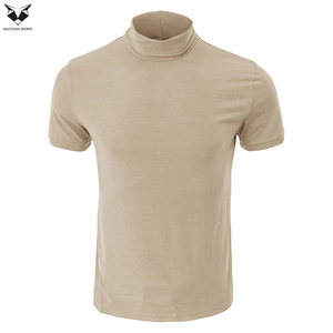 <b>Top</b> Product Latest Short Sleeve Pullover Style Customized Made Slim Fit Casual Out Door Wear New Arrival <b>Mock</b> <b>Neck</b> T Shirts - Product Image 3
