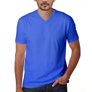 เสื้อเชิ้ตแขนสั้นคอวีผ้าฝ้ายโพลีเอสเตอร์สไตล์เรียบง่ายสำหรับผู้ชาย - Product Image 3