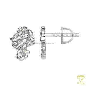 Elegantes Pendientes Cuadrados de Moissanita con Diamantes, Plata de Ley 925, Diseño de Borde Brillante, Joyería para Importadores - Product Image 2