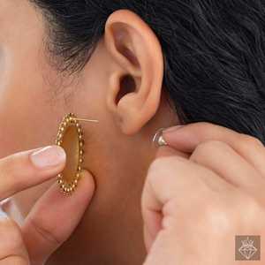 Prao ต่างหูออกซิไดซ์สีทองต่างหูมีเสน่ห์เหมือนดินต่างหูแฟชั่นทรงหยดน้ำ - Product Image 1