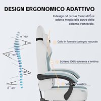 Chaise de jeu en tissu avec repose-pieds, inclinable à 90-145 degrés, forme en S, ergonomique, chaise de course, chaise d'ordinateur pour esports, Cadeira