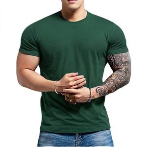 Camiseta Deportiva Casual con Cuello Redondo Hecha a Medida en Fábrica, Ropa de Gimnasio para Hombre, Camiseta de Manga Corta de Algodón para Verano, Corte Ajustado - Product Image 3