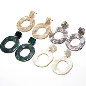 ต่างหูเรซิ่นงานฝีมือ 2026 ใหม่ น่ารัก สีสันสดใส ต่างหูทรงวงรีขนาดใหญ่ ทำจากพลาสติกเรซิ่นอะคริลิค จากอินเดีย RESIN CRAFT - Product Image 5