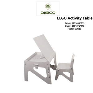 <b>Adjustable</b> Wooden Kids Activity <b>Table</b> With Chair Set For Reading And Playtime Scandinavian Style - Product Image 1