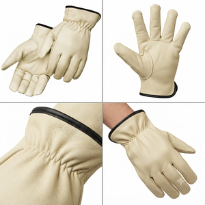 Cowhide Grain Leather Driving <b>Gloves</b> <b>Long</b> Lasting Workwear Comfortable Personal Industrial Safety Work Handling <b>Gloves</b> - Product Image 4