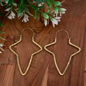 Pendientes de aro de estrella de oro abstracto pendientes colgantes geométricos martillados joyería de declaración Bohemia pendientes de regalo modernos ligeros - Product Image 1