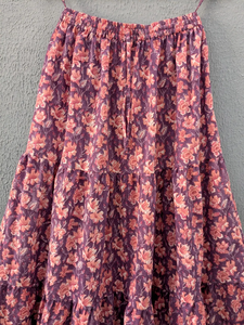 Jupe en coton imprimée à la main, jupe en coton à fleurs, vêtements ethniques, jupe longue maxi pour femmes, robe d'été, cadeau pour elle - Product Image 5