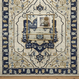 Alfombra de Lana Anudada a Mano Multicolor de Lujo, Diseño Tradicional con Medallón Floral, Alfombra Suave Anudada Plana para Sala de Estar - Product Image 5