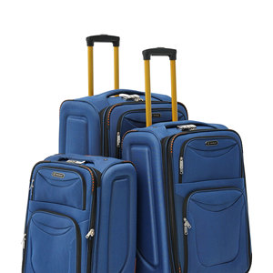 Blue Polyester Luggage With 4 <b>Wheels</b> Soft Handle Zipper Closure Lightweight Travel <b>Suitcase</b> Modern Design Unisex - Product Image 5