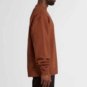 Sudadera de Cuello Redondo Extra Grande para Hombre, Color Sólido, Algodón, Felpa Francesa, Estilo Casual para Otoño - Product Image 4
