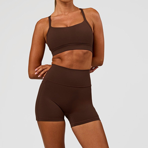 Conjunto Deportivo para Mujer, Top Deportivo con Tirantes Finos y Cuello Cuadrado, Color Sólido, Transpirable y Absorbente de Sudor, para Yoga y Fitness - Product Image 4