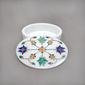 Caja de Joyería Ovalada de Alabastro con Incrustaciones Hecha a Mano en India, Elegante Organizador de Almacenamiento para Regalos, Suministro al por Mayor, Calidad Premium al Mejor Precio de Fábrica - Product Image 4