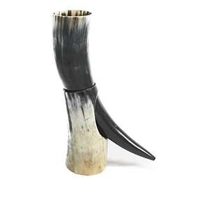 Jarra de Cerveza Vikinga Hecha a Mano con Cuerno de Búfalo, Acabado Natural, Venta al por Mayor para Despedidas de Soltero - Product Image 1