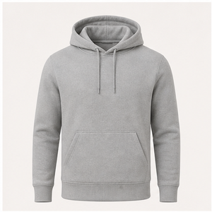 Sudadera con Capucha Personalizable para Hombre, Color Gris Plateado, Corte Regular Ajustado, Cordón Tonal, Bolsillo Canguro, Mezcla de Algodón Compacto, Fleece MHOOD-0047 - Product Image 1
