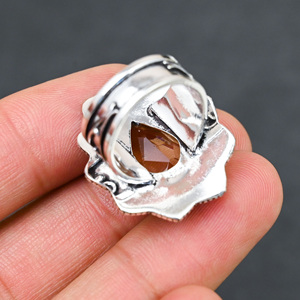 Bague en argent sterling 925 avec pierre de morganite synthétique en forme de poire, faite à la main, bijou de mariage en turquoise, vente chaude - Product Image 2