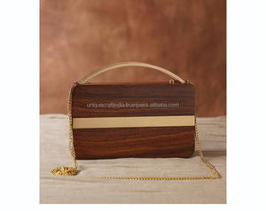 Pochette en bois la plus vendue | Sac de créateur écologique de luxe fabriqué à la main | Dernière collection d'embrayages en bois - Product Image 1