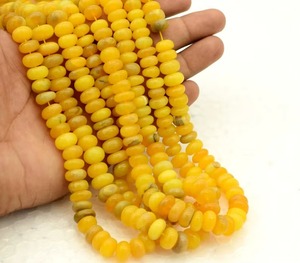 Cuentas de Ópalo Amarillo Natural Pulido en Forma de Rondelle de 7mm y 8mm, Precio al por Mayor para Fabricación de Joyas, Proveedor de Piedras de Ópalo Pulido - Product Image 6