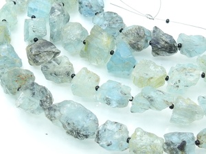 Aquamarine Blue Rough Tumble Nugget 8Inch Strand 10-15MM Long Approx Wholesaler Supplies Natural <b>Stone</b> for Jewelry Making - Product Image 4