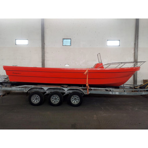 Bateau de travail Keman 6,2 mètres en polyéthylène orange, bateau de pêche et de sauvetage haute capacité 900 kg, personnalisable - Product Image 3