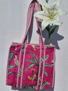 <b>Small</b> Vintage Lightweight Solid Color Cotton Tote Bag Handmade Quilted Mini Shoulder <b>Handbag</b> Travel Lunch Shopping Gift OEM ODM - Product Image 1