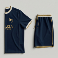 Uniforme de Fútbol Personalizado al por Mayor con Transferencia Térmica, 100% Poliéster, Impresión Vibrante, Transpirable y Absorbente de Humedad