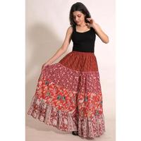 Falda de Algodón con Estampado de Patchwork, Hecha a Mano, Estilo Boho Maxi, Ropa de Verano para Mujer, Estilo Gitano para Festivales