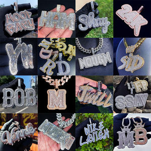 925 <b>Silver</b> Religious Christian Custom Letter Pendant Micro Pave Crystal Themed Charm Unisex Luxury Jewelry - Product Image 3