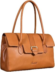 Bolso Tote de Cuero Genuino Clásico de Alta Calidad para Mujer, Diseño Casual con Solapa, Dos Asas, Duradero para Uso Diario, Diseño con Paneles Marrones - Product Image 3