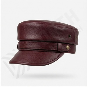Peaked Cap <b>Leather</b> Cabbie Chauffeur <b>Hat</b> Train Conductor Coachman Railway Gatekeeper Chauffer Cabby Trucker <b>Hat</b> - Product Image 2
