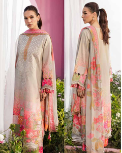 Ensemble 3 pièces haut de gamme pour l'été 2026 : Chemise en tissu lawn brodée et imprimée Charizma Rang-E-Bahar, et dupatta en mousseline, idéal pour les fêtes, séchage rapide - Product Image 5