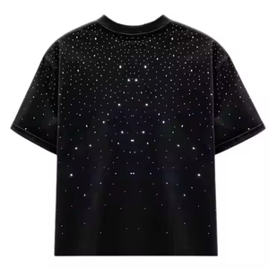 Camisetas de hombre con diamantes de imitación de nuevo diseño, de moda, estilo urbano, estampadas, con diseño y colores personalizados, de gran gramaje, las más vendidas al por mayor. - Product Image 2
