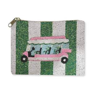 Magnifique porte-monnaie artisanal avec broderie détaillée, perles et finition décorative élégante - Product Image 2