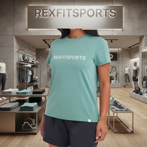 เสื้อยืดโอเวอร์ไซส์ผู้หญิง REXFITSPORTS 2026 แบบสั่งทำพิเศษ ทรงหลวม แขนสั้น สวมใส่สบาย เหมาะสำหรับออกกำลังกาย โยคะ ชุดกีฬา รับทำโลโก้แบรนด์ส่วนตัว - Product Image 2