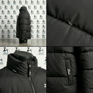 Men's Black Quilted Puffer <b>Jacket</b> Stand Collar Zipper Closure Thick Winter Casual Loose Fit Windproof Solid Color - Product Image 6