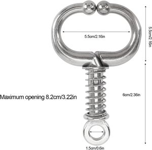 Anillo Nasal para Ganado de Acero Inoxidable Plateado, Alicates de Ajuste para Nariz de Toro con Bloqueo Automático, Equipo para Animales - Product Image 1