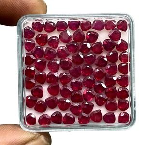 Rubí facetado en forma de pera de 4x4 mm, piedra preciosa roja, rubí suelto, precio al por mayor, lote a granel para la fabricación de joyas, procedente de la India. - Product Image 4