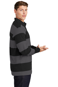 <b>Men's</b> <b>Long</b> <b>Sleeve</b> Striped Knitted <b>Polo</b> <b>Shirt</b> Casual Color Blocked Design with Pocket Regular Fit - Product Image 3