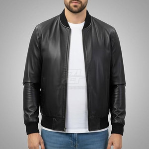 Veste d'hiver pour homme, style et logo personnalisés, haute qualité, grande taille, veste bomber en cuir décontractée pour homme - Product Image 2