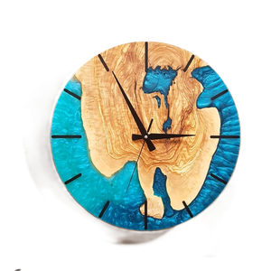Custom Eco-Friendly <b>Hand</b>-Painted Epoxy Resin Wood Wall <b>Clock</b> Personalized Design Model Love Customizable Size/Color/Logo - Product Image 4