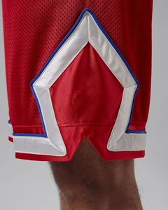 Shorts de basket-ball en maille rouge, shorts d'entraînement athlétiques, shorts de sport à taille élastique avec cordon de serrage, vêtements d'équipe de basket-ball - Product Image 4