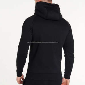 Hot-selling Slim Fit Drawstrings Soft Quick Gym <b>Black</b> <b>Hoodies</b> for Men - Product Image 3