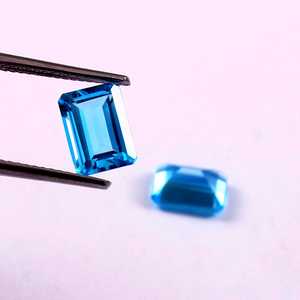 Lote al por mayor de piedras preciosas sueltas de topacio azul suizo natural de 5x7 mm, corte octogonal facetado y calibrado, para la fabricación de joyas. - Product Image 3