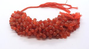 ลูกปัดคาร์เนเลียนทรงหยดน้ำเรียบขนาด 6x9-7x11 มม. พลอยคาร์เนเลียนทรงหยดน้ำขนาด 8 นิ้ว สีส้ม สำหรับทำเครื่องประดับ - Product Image 2