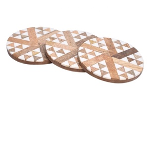 Round Coasters Decorative <b>Mugs</b> Coaster Party Wedding Tableware DIY Luxury Coaster Wholesale - Product Image 1