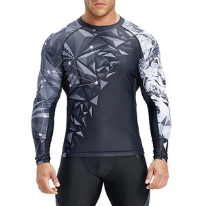 Ventes en gros de rashguards MMA BJJ imprimés numériquement, couleurs et tailles personnalisées, unisexe, écologiques, manches longues, polyester et élasthanne - Product Image 3