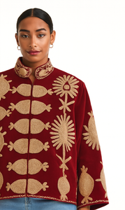 Chaqueta de Algodón para Mujer, Talla Grande, Acolchada, Impermeable, Reversible, Ecológica, de Secado Rápido, Transpirable, con Bordado a Mano, Estilo Suzani | - Product Image 5